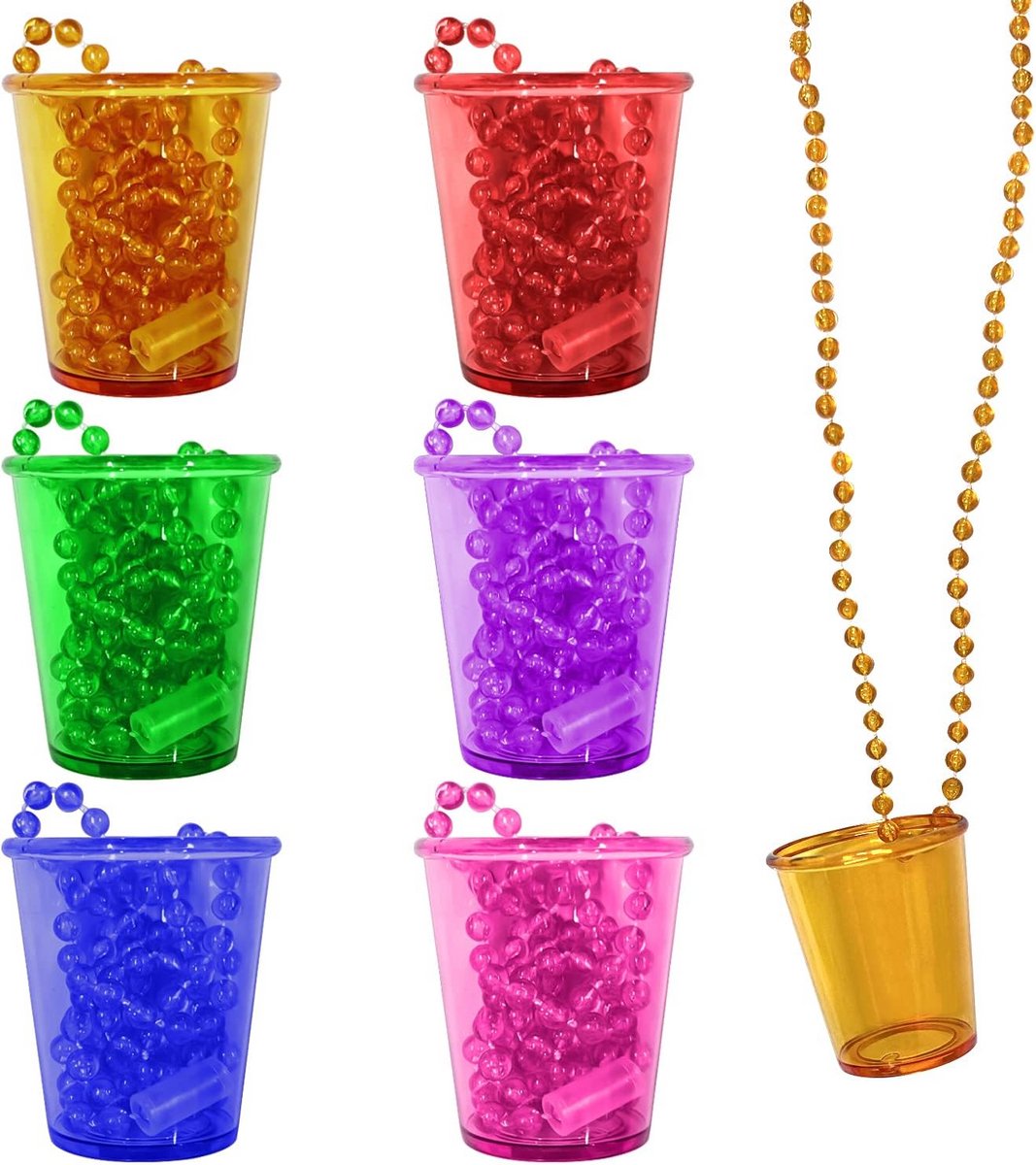 6 Keer Hangen Cocktailglazen Set met Ketting voor Feesten