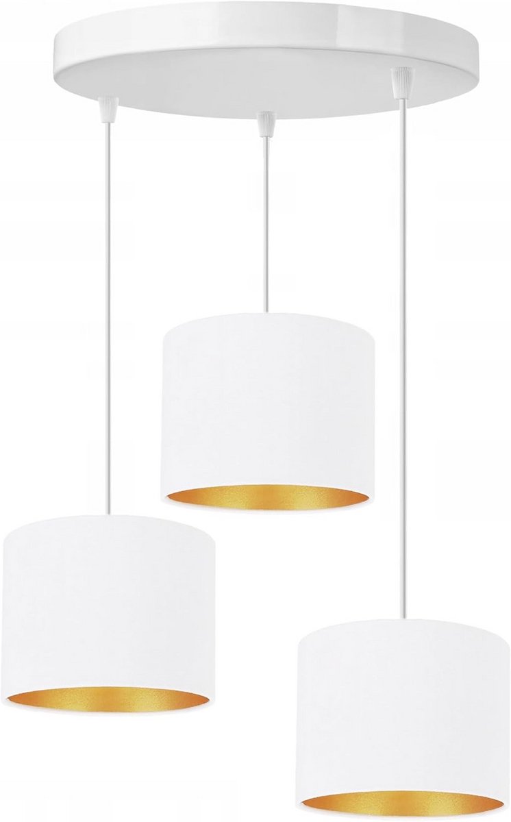 Wandlamp 3-arm wit 3x E27 60W hoogte 80cm breedte 40cm