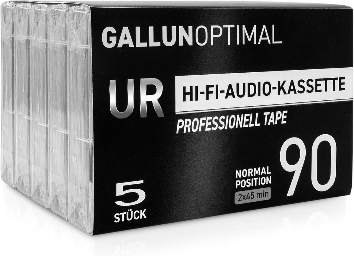 5-Pack Lege Audiocassettes 90 Minuten - Ideaal voor Opname en Nostalgie