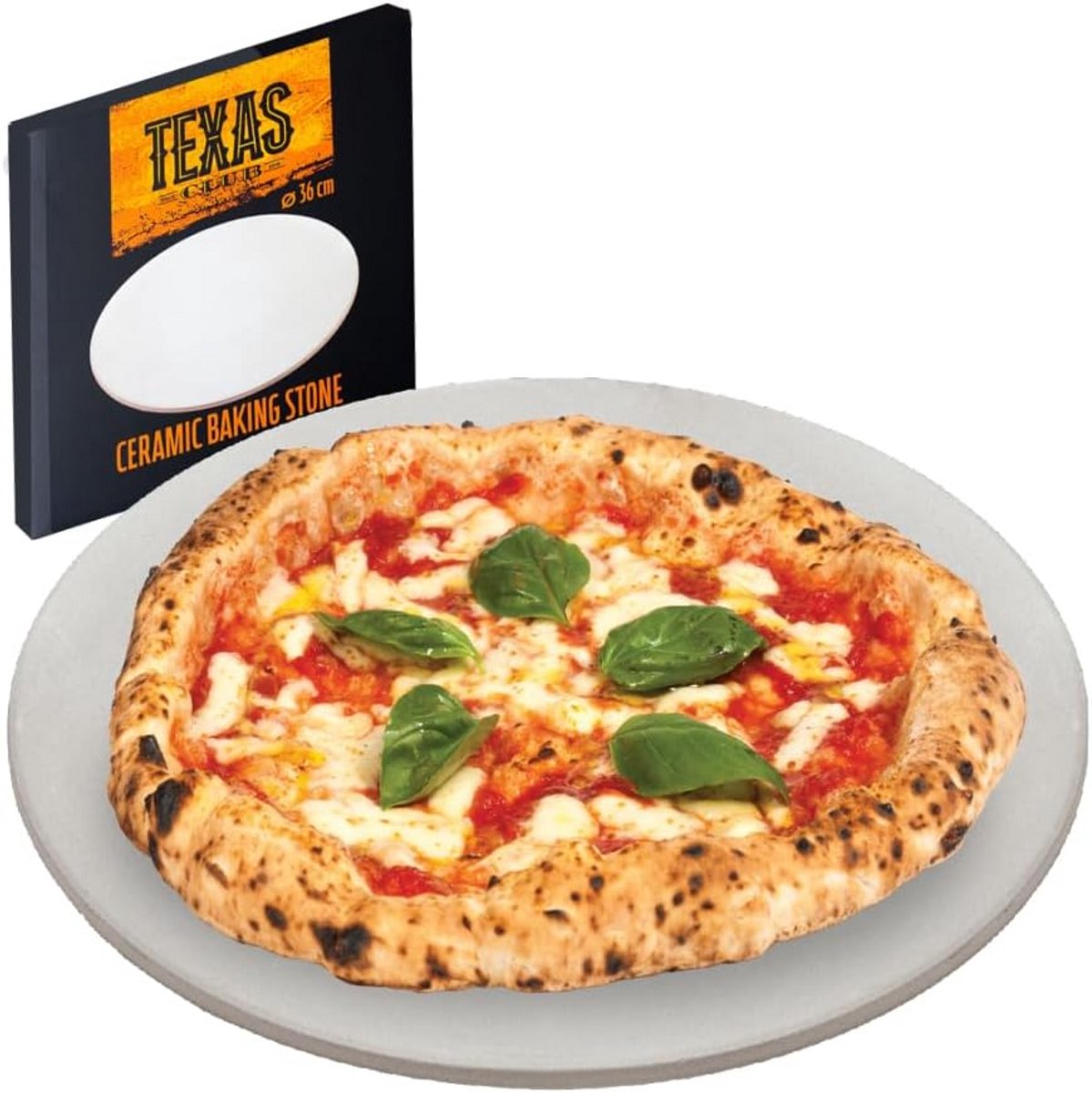 Grote Keramische Pizzasteen 36cm voor Oven en Grill - Krokante Bodem