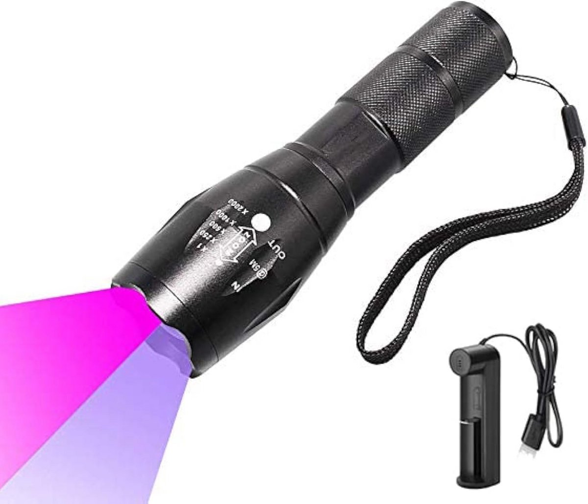 Oplaadbare UV Zaklamp met Dubbele Golflengte (365nm & 395nm) voor Detectie en Inspectie