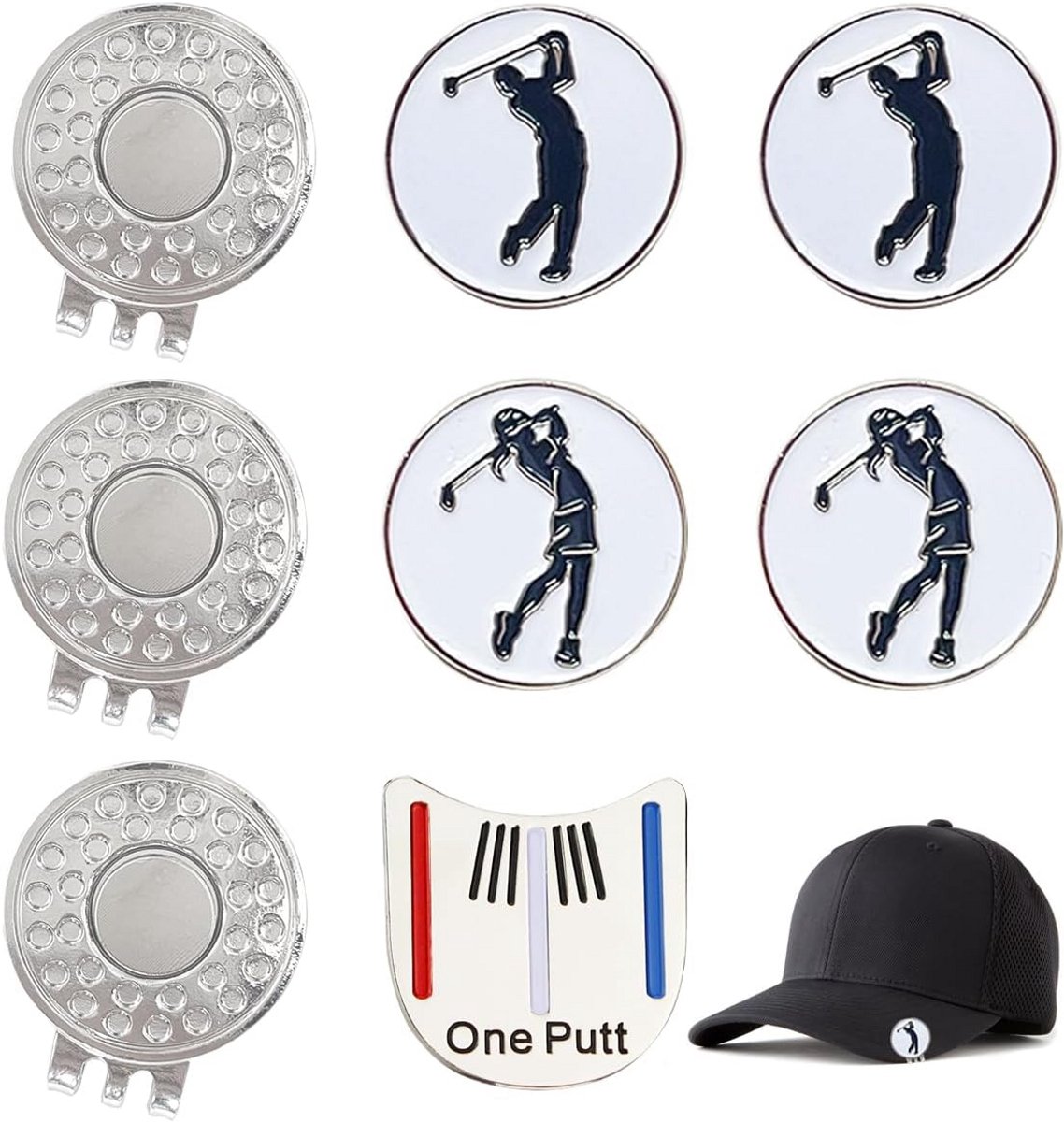8-delige Set Golfbalmarkeringen met Magnetische Pet Clips - Golf Accessoires voor Mannen en Vrouwen