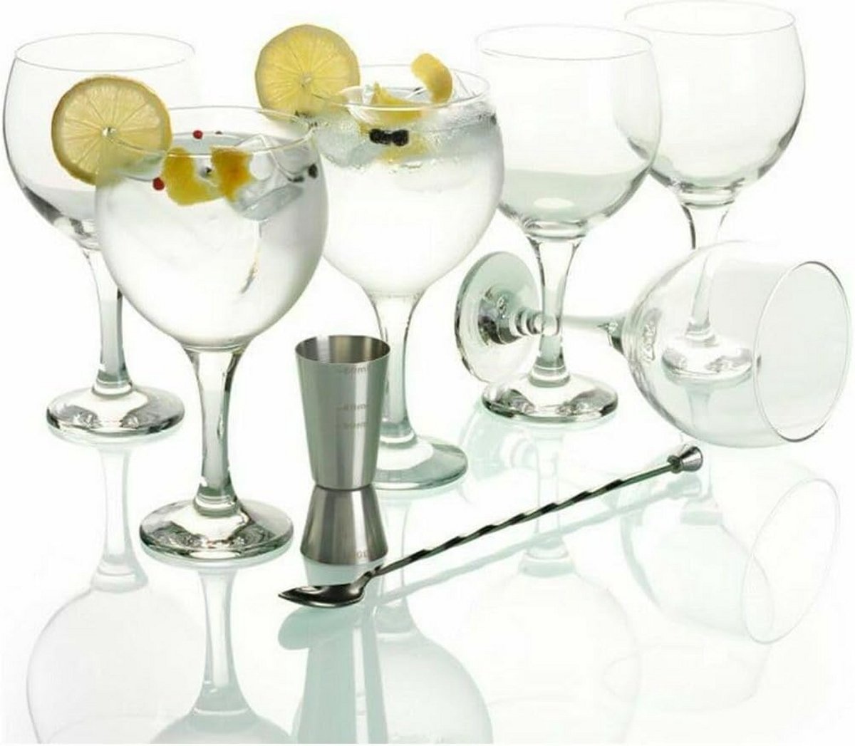 Borrelgarnituur Glas Set voor Gin & Tonic - 8 Delig
