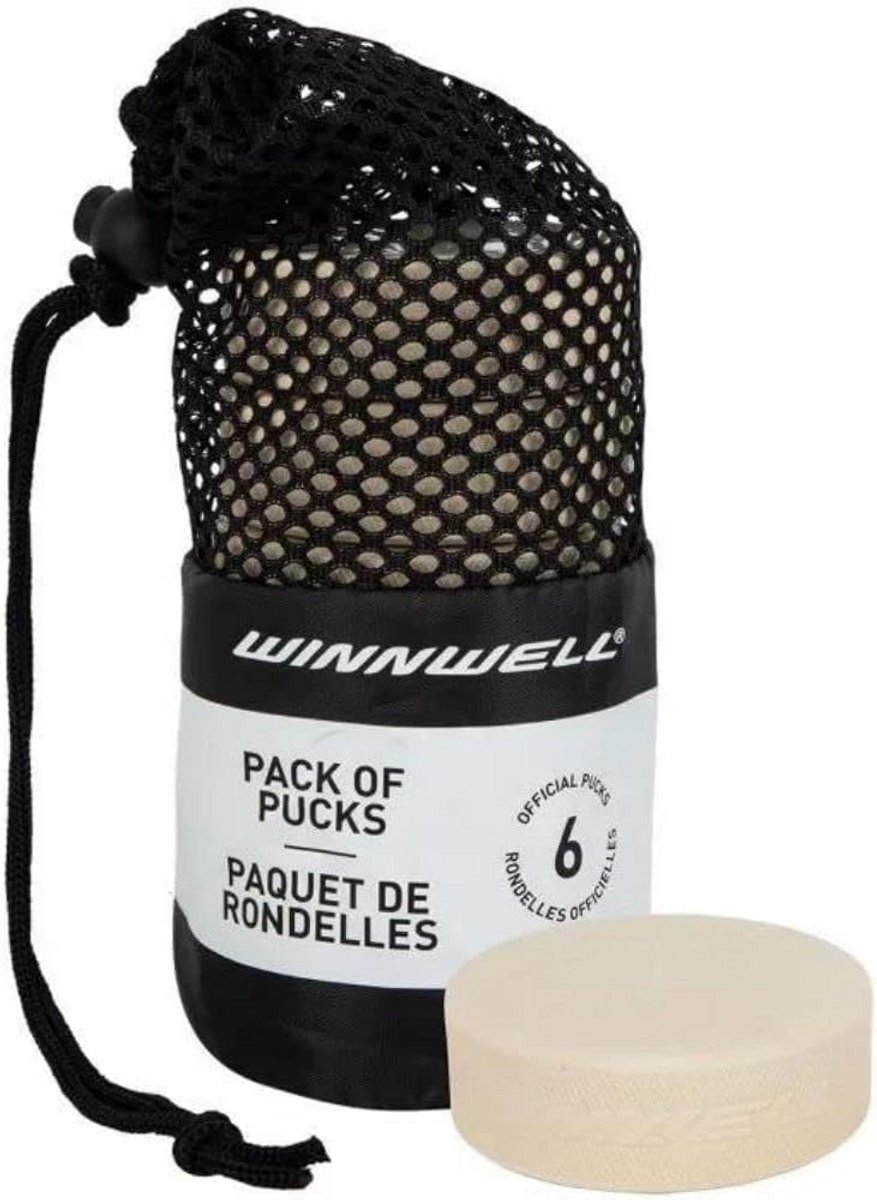 Set Hockey Trainingspucks Wit Officiële Maat en Gewicht met Handige Draagtas
