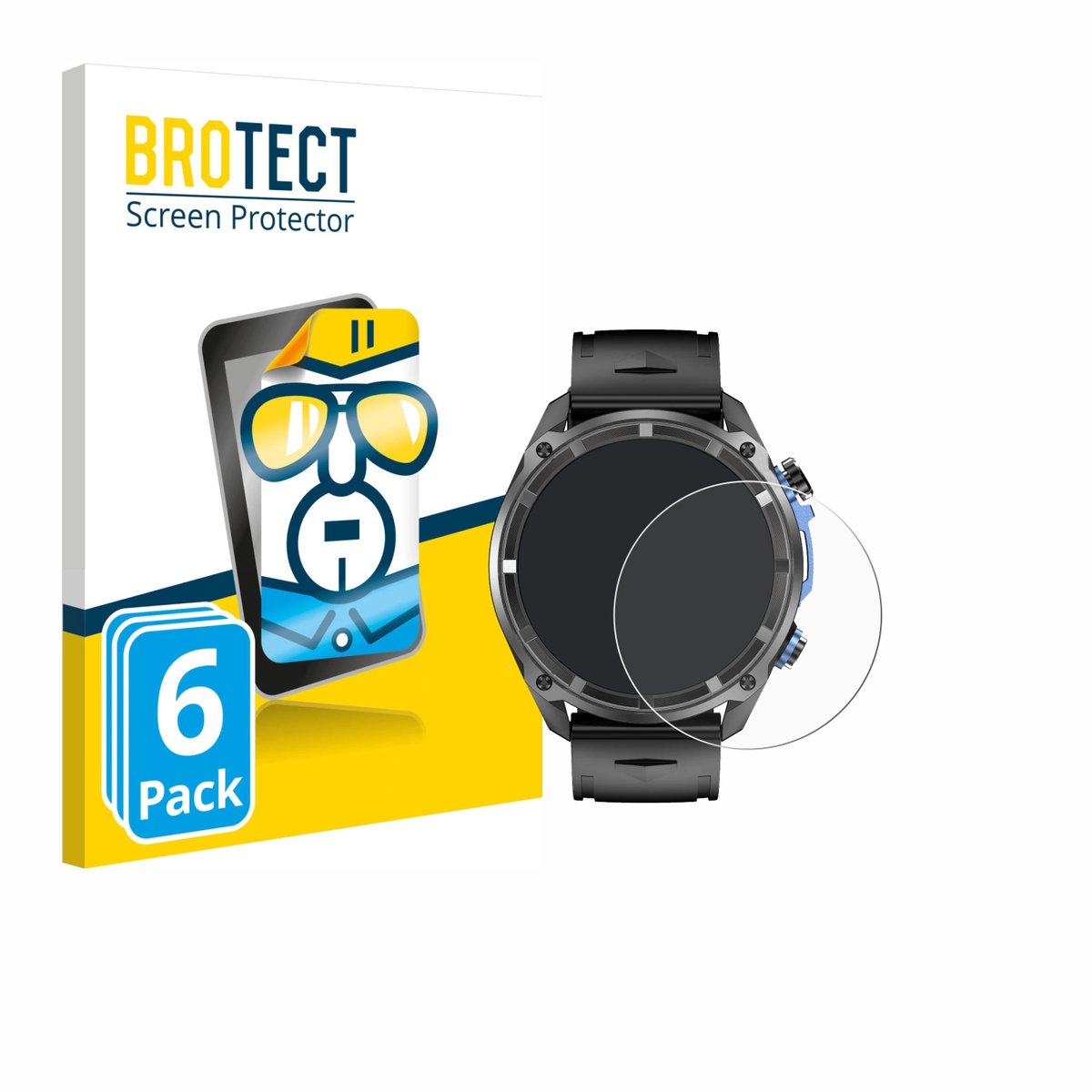 BROTECT - Screenprotector voor Rogbid GeoX1 1.43" - Folie Beschermfolie transparant 6 Stuks