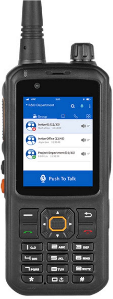 Inrico T368 4G LTE Zello POC en UHF DMR Tier2 Multimode Portofoon en smartphone