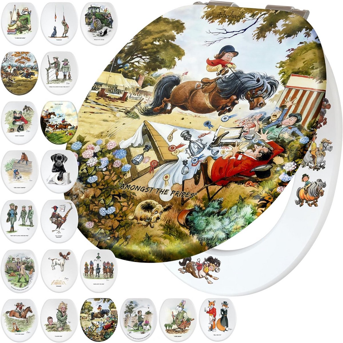 Luxe Softclose Toiletbril met Boerderij Landschap Print, Vochtbestendig MDF Hout