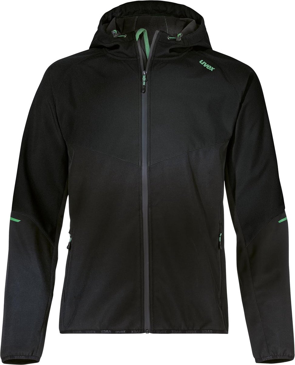 Functioneel Softshell Jas met Verstelbare Capuchon - Zwart