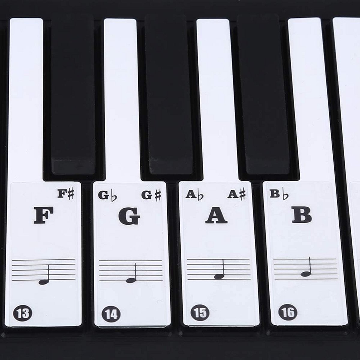 Pianotoetsenbordstickers voor 88en 61 Toetsen - Leer Snel Noten met Transparante Stickers