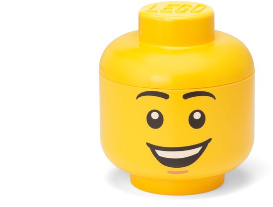 Opbergbox, Opbergdoos, Klein, 16 cm, Hoofd, Happy Boy - LEGO