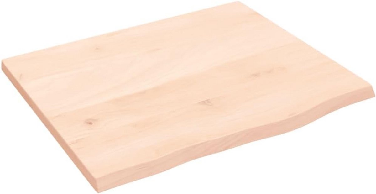 Massief Eikenhouten Tafelblad 60x50x2 cm - Ongelakt Vervangend Bovenblad