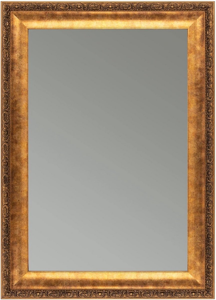 Antieke Wandspiegel 60x180 cm Shabby Chic Vintage Barok met Houten Frame in Brons Antiek