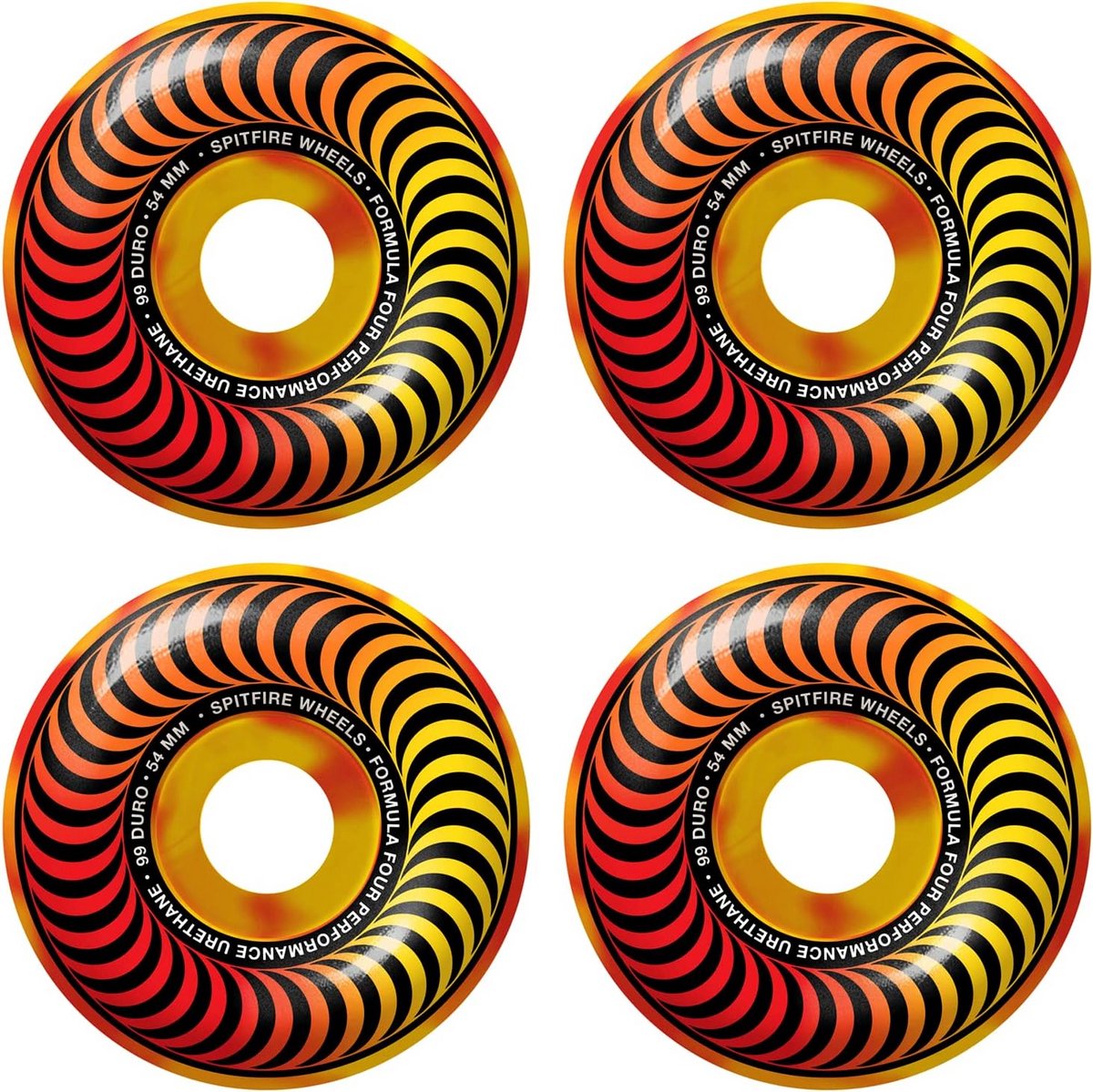 Set Skateboard Wielen 54mm 99A Multi Swirl Duurzaam Snel