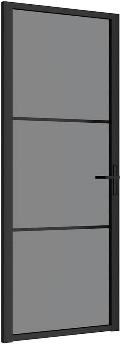 Binnendeur met Veiligheidsglas en Aluminium Kozijn 83x201.5 cm