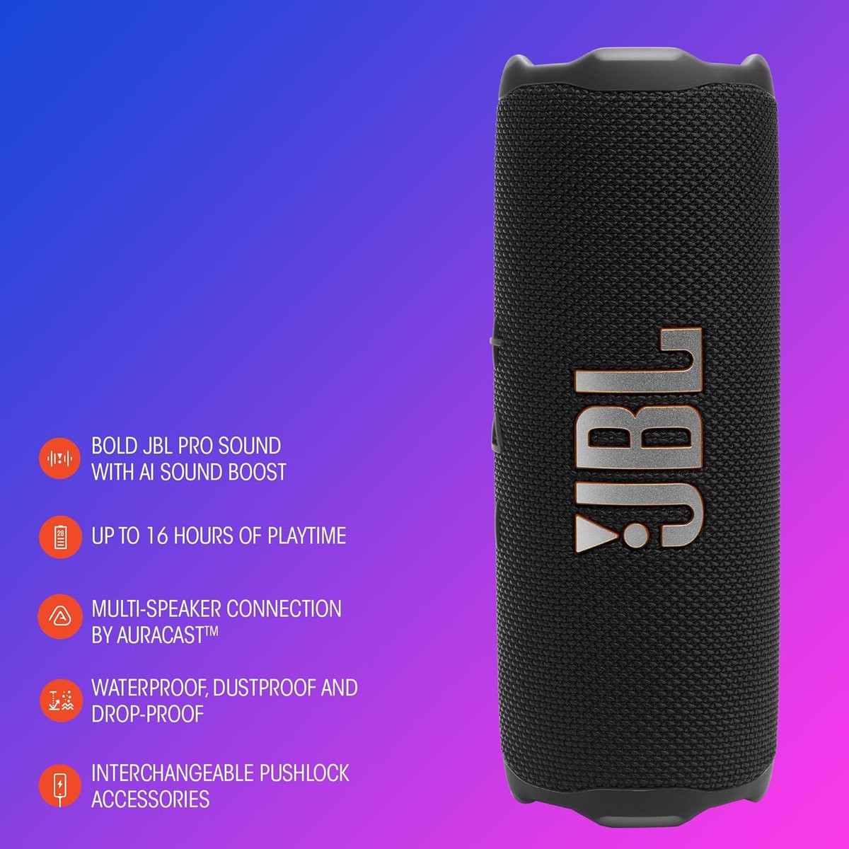 JBL Flip 7 - Portable Bluetooth Speaker - Draadloze Muziek Box - 16 uur - Waterdicht - IP68 - Roze – foto 8
