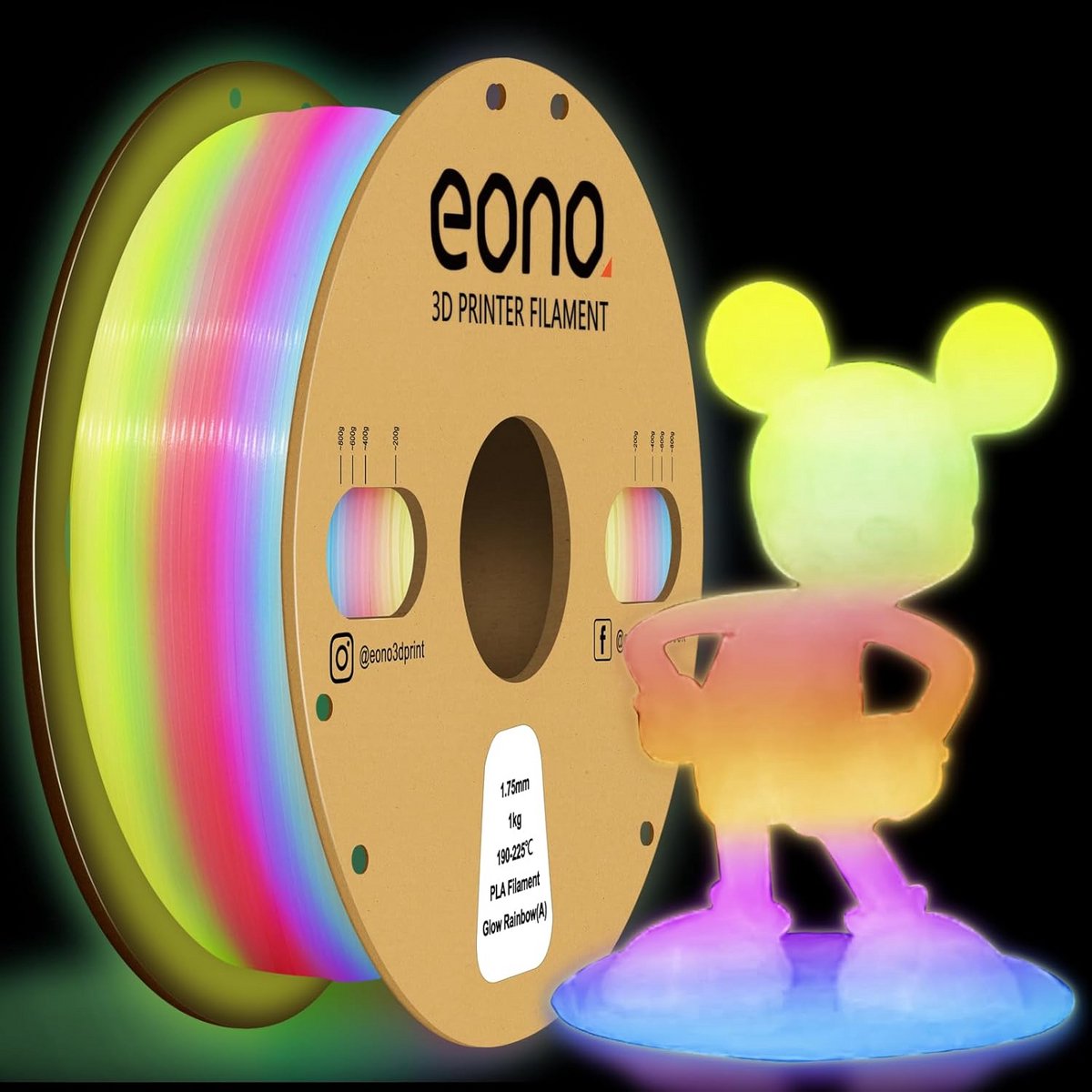 Glanzend PLA Filament Regenboog voor 3D-printers - 1 kg