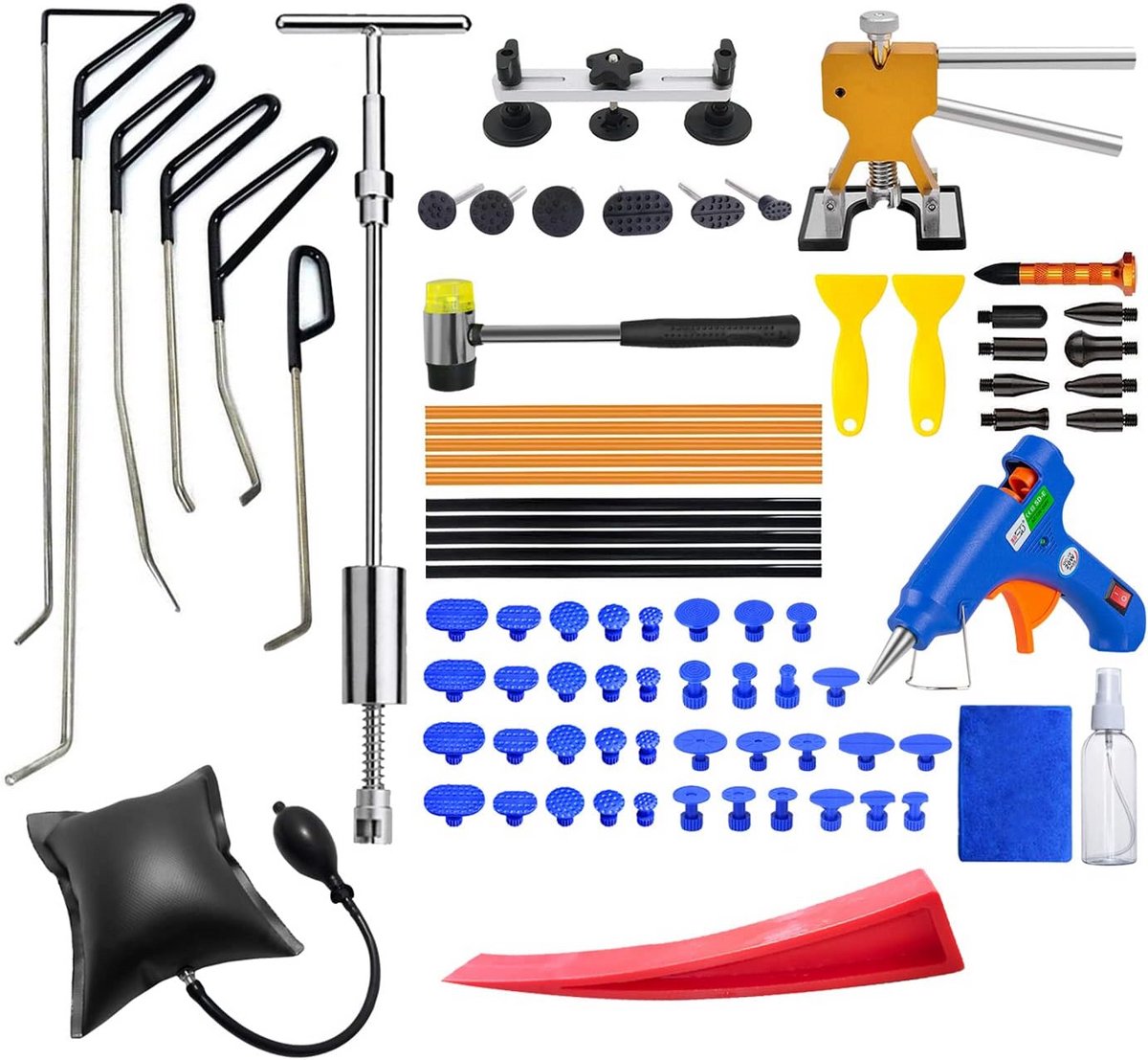 Deuk Reparatie Set voor Auto en Huishoudelijke Apparatuur | Inclusief Lijmpistool en Diverse Accessoires