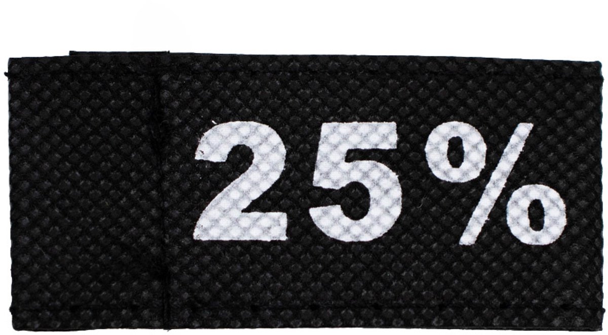 50x Kledinglabel 3x6cm - 25% zwart