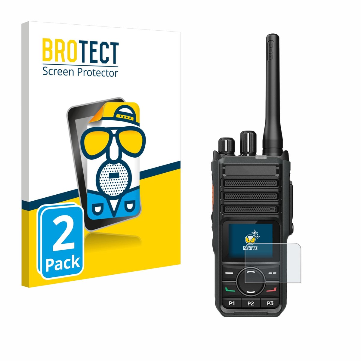 BROTECT - Screenprotector voor Hytera HP565 - Folie Beschermfolie matte 2 Stuks