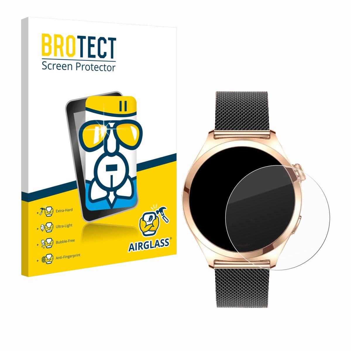Screenprotector voor Niolina Smartwatch 1.27" Beschermglas transparant