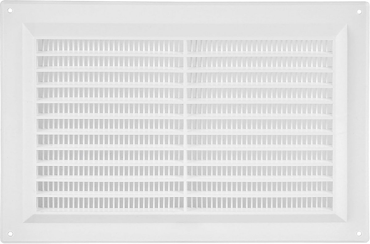 Rechthoekig Ventilatierooster 250x170 mm Wit Kunststof met Insectenbescherming