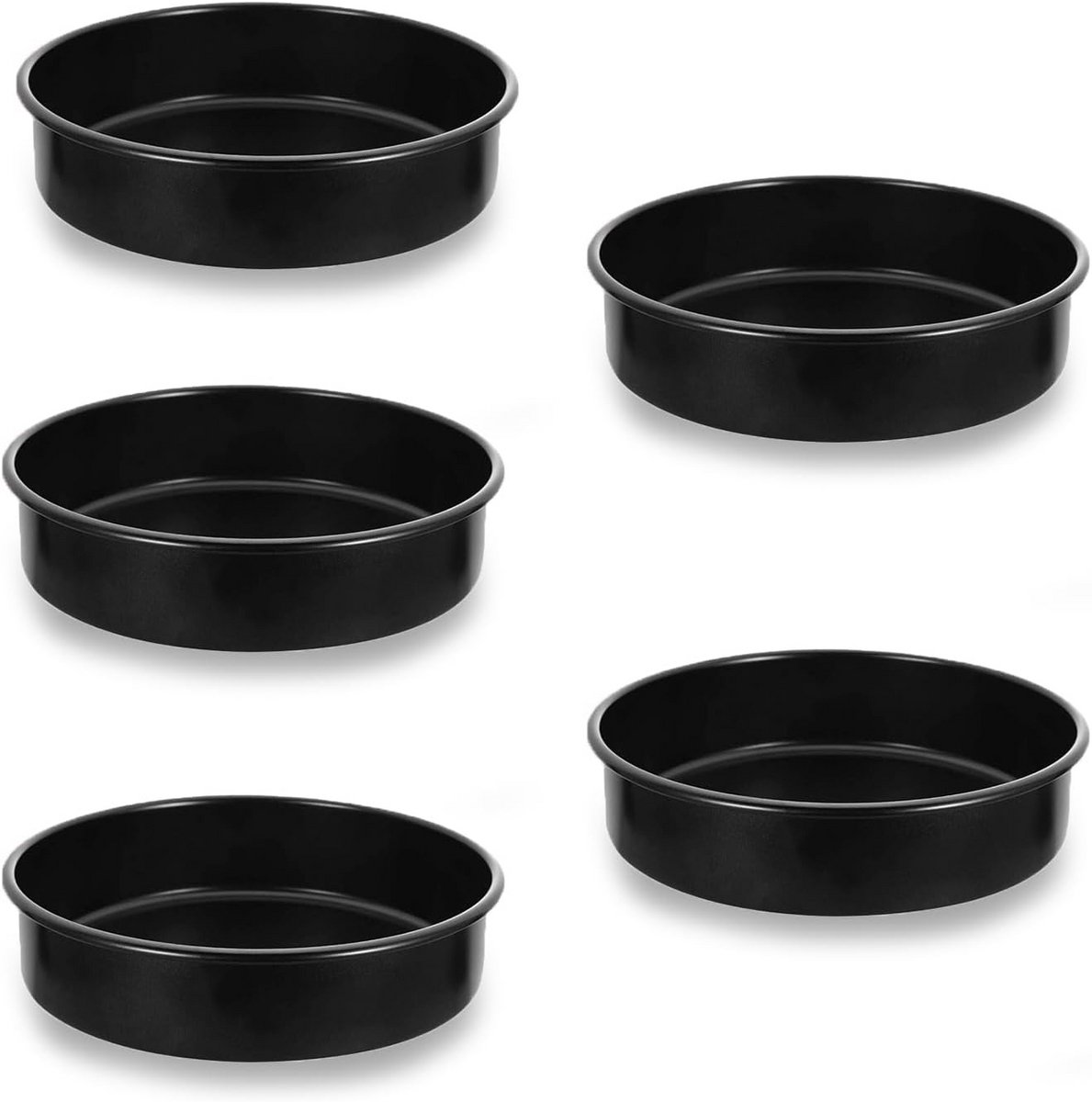 5-delige ronde bakvormen set 20 3 cm antiaanbak RVS voor taart en cake