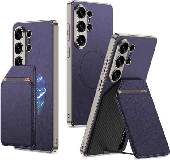 Coque Casemania Adaptée pour Samsung Galaxy S26 Ultra - Violet - Housse Arrière Magnétique avec Porte-Cartes Amovible Kickstand - Compatible MagSafe
