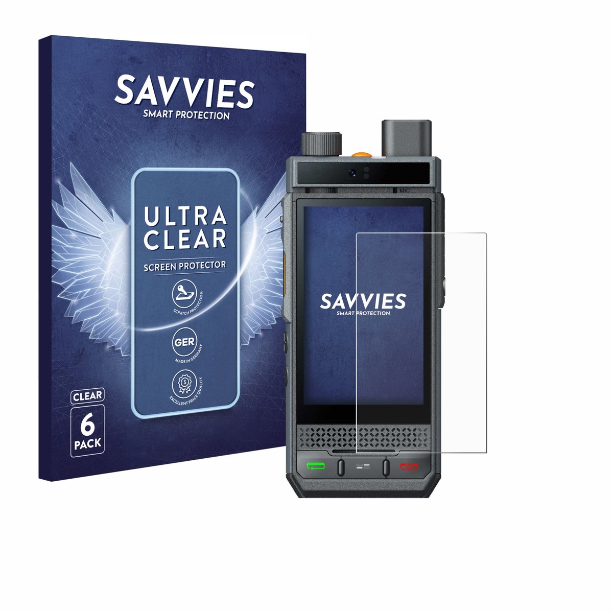 Savvies - Screenprotector voor Hytera P60 - Folie Beschermfolie transparant 6 Stuks