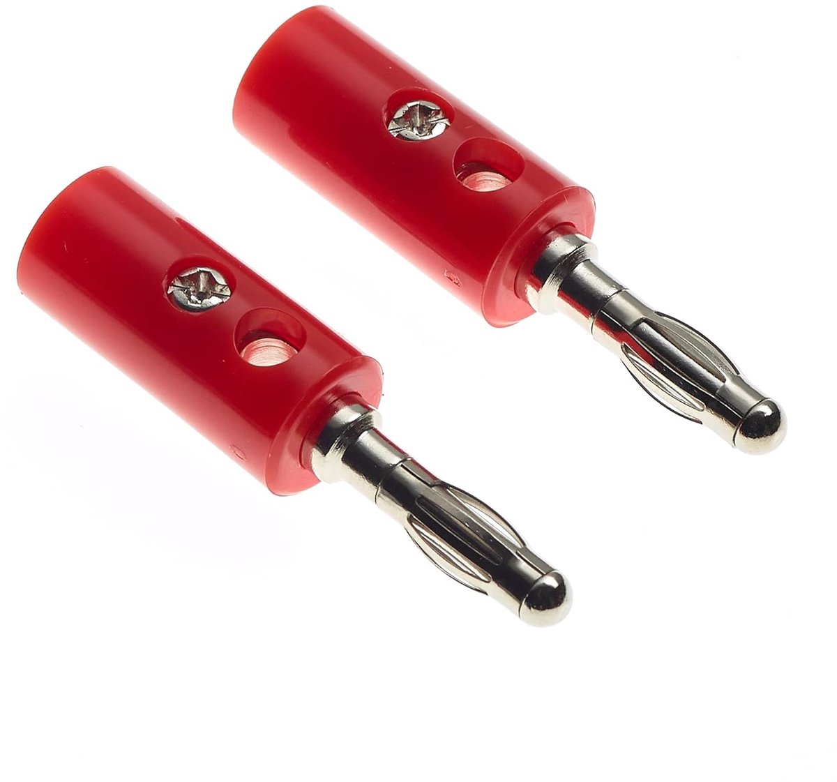 Staplbare Banaanstekker Set van 2 - Rood | 4mm Testkabel Connectoren