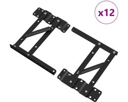 vidaXL - Bedliftmechanisme - 12 - pcs - Zwart - 340 - x - 95 - x - 40 - mm - IJzer