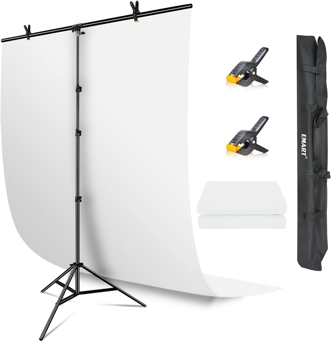 Witte Fotostudio Achtergrondset met Verstelbaar Statief voor Video en Fotografie