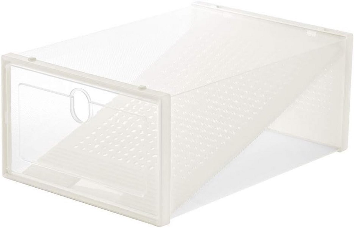 Set van 6 Transparante Stapelbare Schoenendozen - Opvouwbaar & Beschermend tot Maat 42