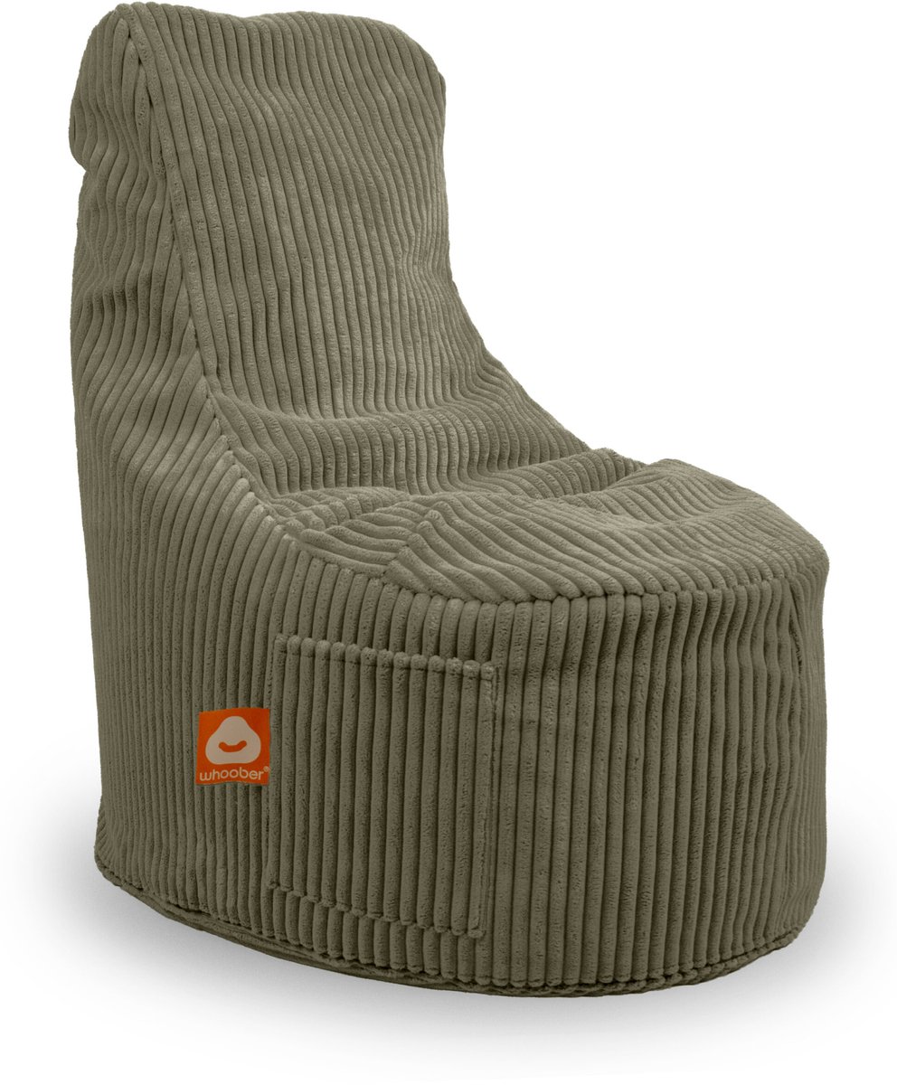 Whoober Nice – Stoel Zitzak – Legergroen dik ribfluweel – Comfortabel & Duurzaam