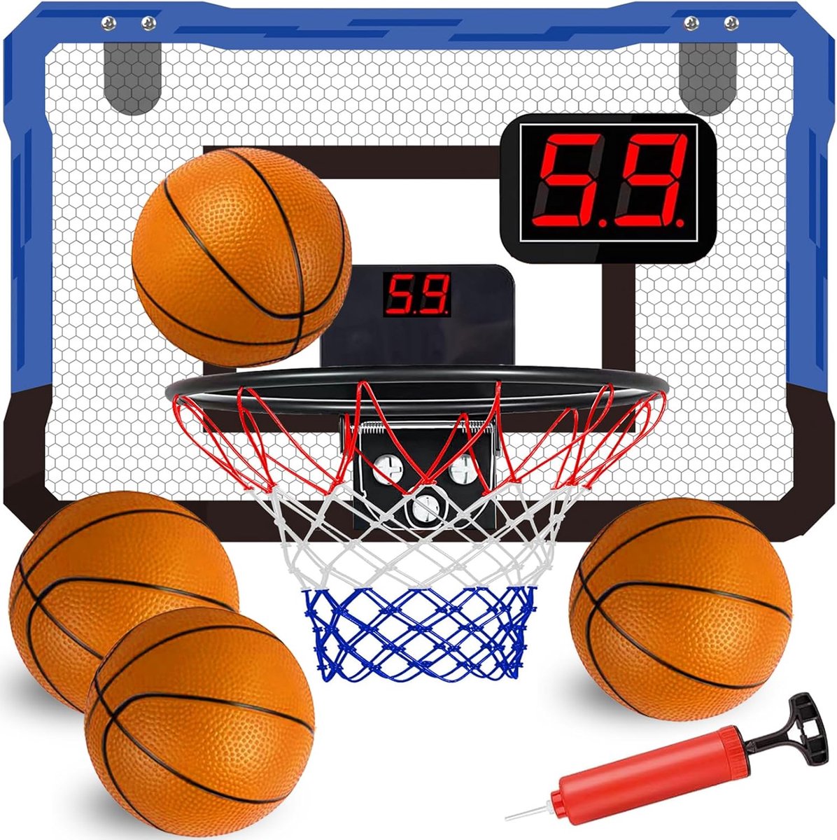 Indoor Mini Basketbal Set met Elektrische Scorer - Wandmontage - Stoer Speelgoed voor Kinderen en Volwassenen