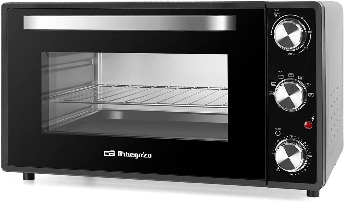 Compacte Oven met 38 Liter Inhoud, Hetelucht en Timer - 2000W