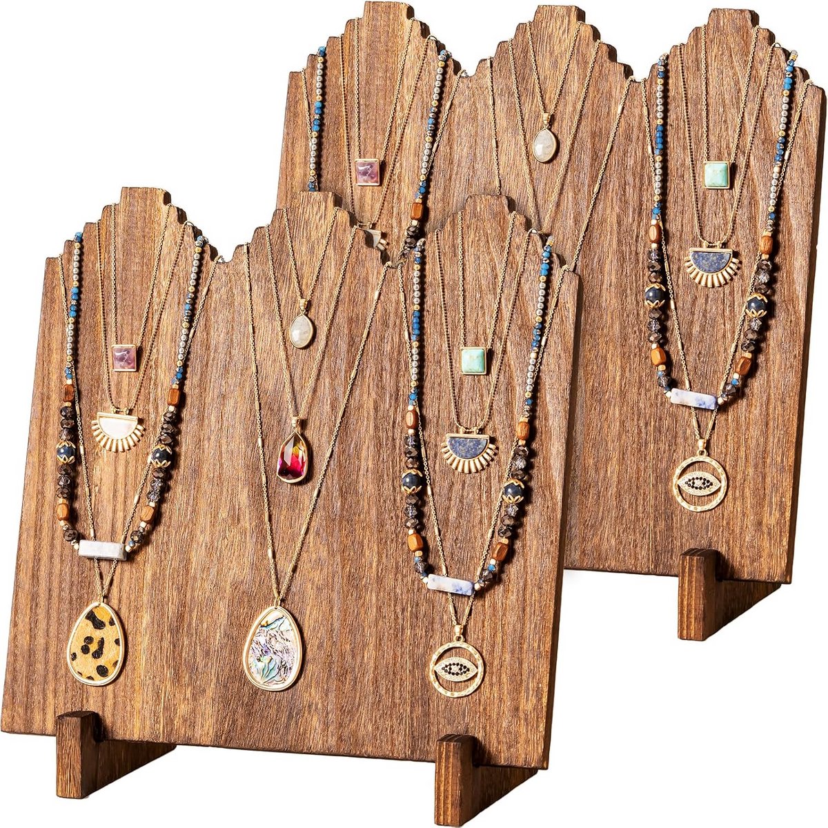 Houten Ketting Display Stands voor Winkels en Beurzen - 2 Stuks
