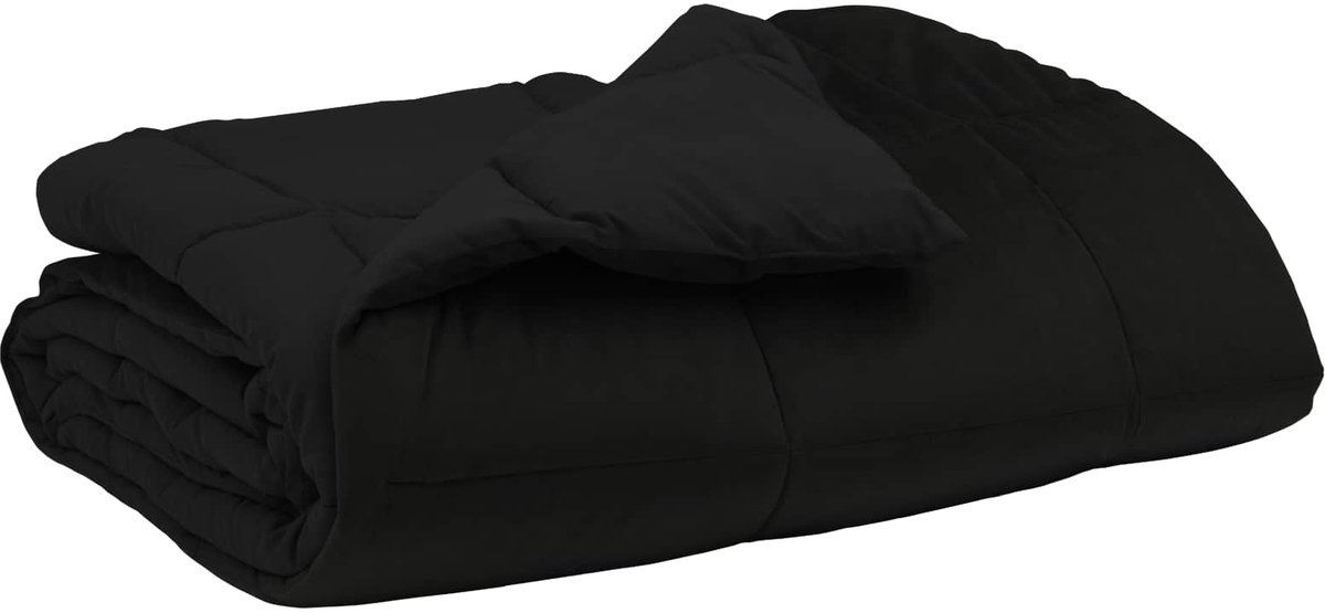 vidaXL - Volledig - Jaar - Dekbed - Gekwilt - Zwart - 200 - x - 200 - cm - Microvezel