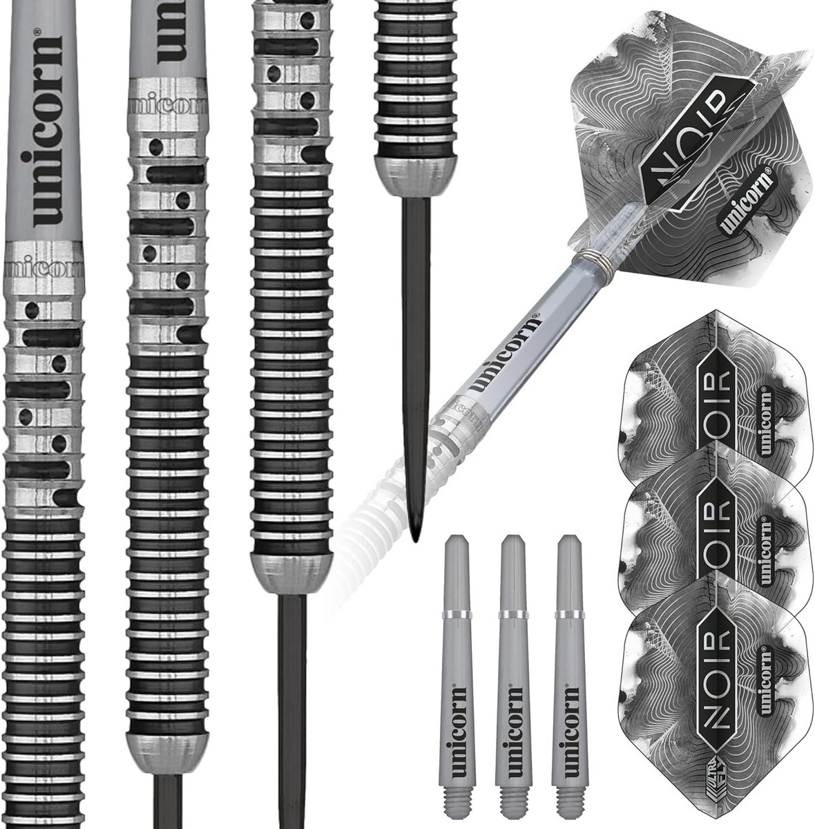 Dartset Stalen Tip - Dartpijlen Set - Precisie Werpen - 90% Tungsten Vaten - 23 gram - Zwart