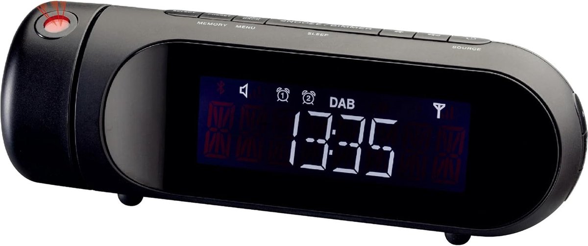 Wekker Radio met DAB/DAB+/FM, Projectieklok en USB Oplaadpoort