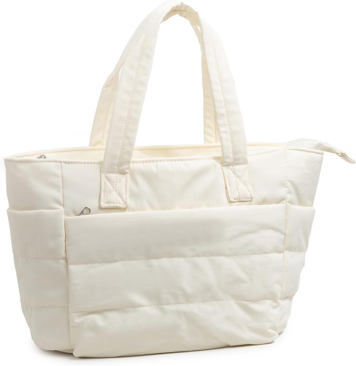 Lichte Gewatteerde Puffy Tote Bag voor Dames - Ruime Handtas met Compartimenten
