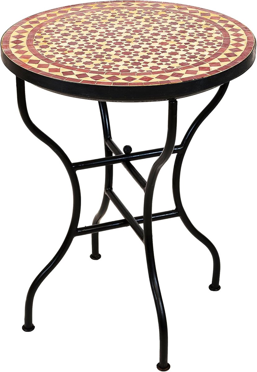 Ronde Mozaïek Bistrotafel Ø 60 cm - Inklapbaar Balkontafel Tuin