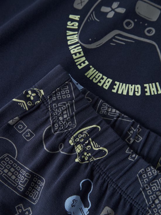 Pyjama d'hiver Name it pour garçon - bleu - NkmNightset