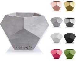 Strakke Vierkante Bloempot van Beton - Plantaar voor Binnen en Buiten - Ø 9 cm of 12 cm - 17 Kleuren