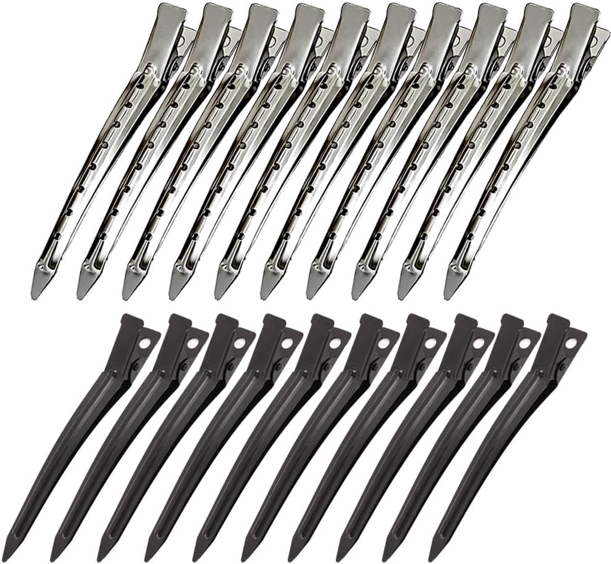 20 Stuks Professionele Haarclips voor Dames en Kappers - 9 cm Metalen Verdelingsklemmen