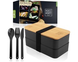 Japanse Bento Box - Perfecte lunchbox voor volwassenen en kinderen - broodtrommel met vakken - ideaal voor werk, school en onderweg lunch set jongens