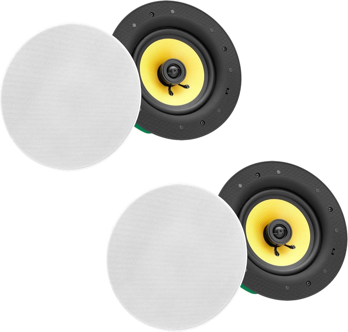 2-delige Set Inbouwluidsprekers Wit - 2-Weg Plafondspeakers 203mm Woofer - Hoogwaardige Audio voor Woonkamer en Horeca