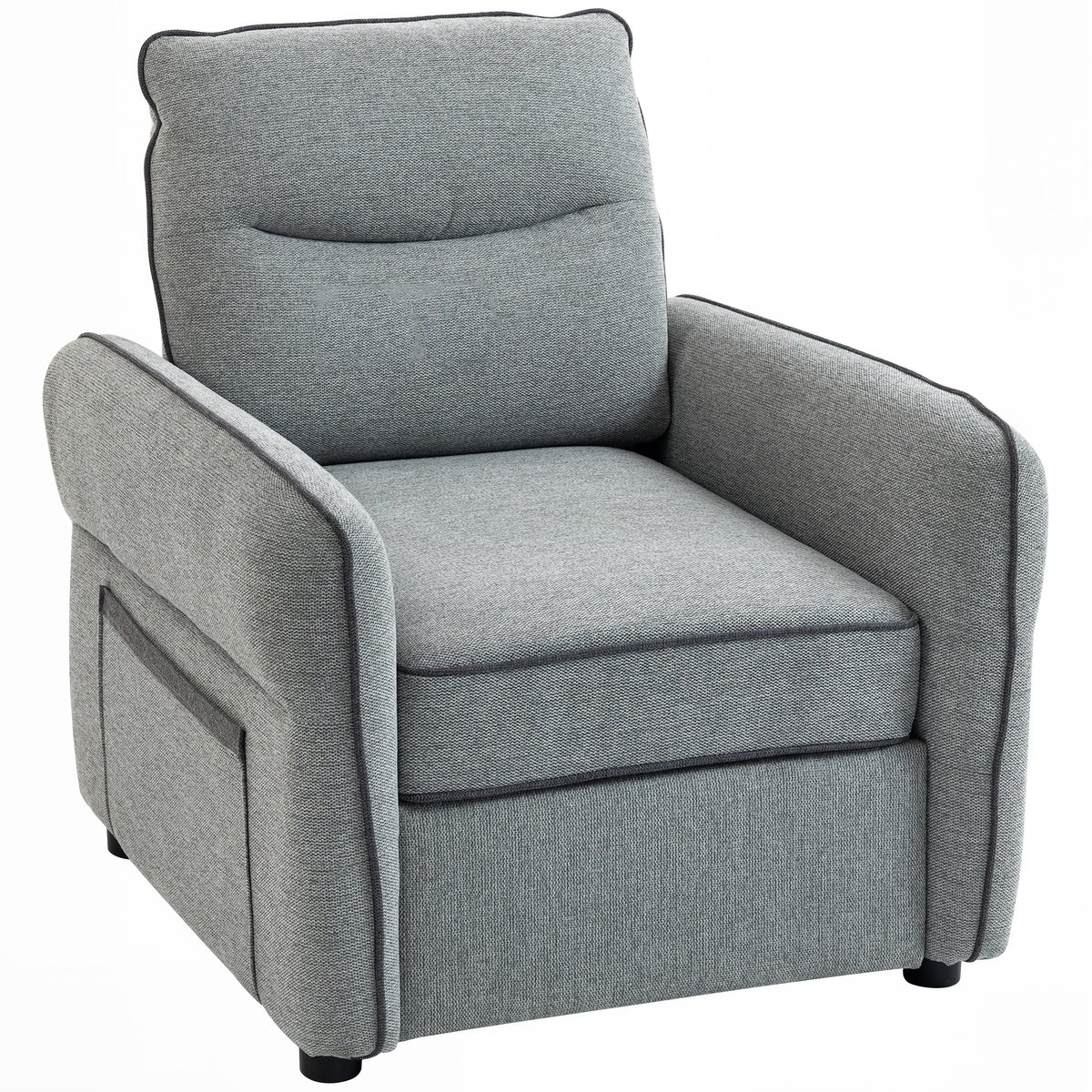 HOMCOM fauteuil - Egyptisch fluweel (100% polyester) - 80x81x90cm - Grijs