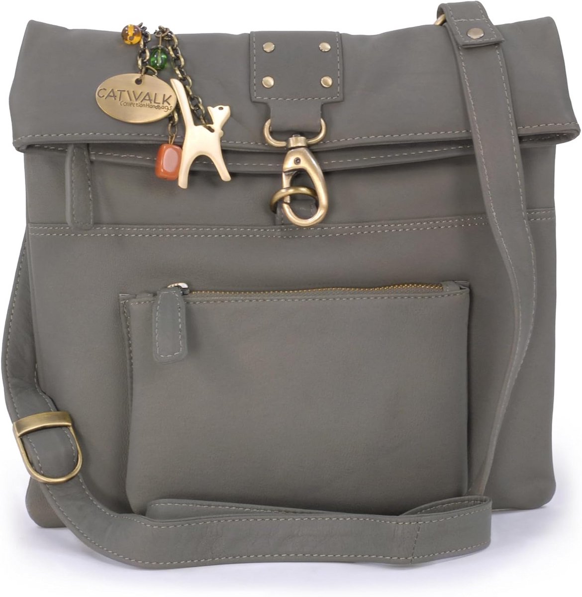 Dames Crossbody Tas van Antiek Nappa Leer met Verstelbare Band