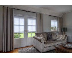Dutchblinds - Plisségordijnen - lichtdoorlatend - Wit - 150 x 250 cm - Raamdecoratie op maat