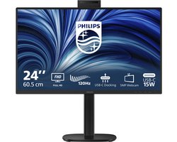 Philips 24B2U3301H - 24 inch Full HD Business Monitor - Webcam - USB-C 90W - RJ45 - 120Hz - 5 jaar garantie